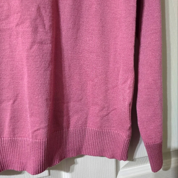 Emaline Chevron Ruffle Crewneck Sweater in Pink, Lightweight Rayon Blend, EUC! - Picture 9 of 10